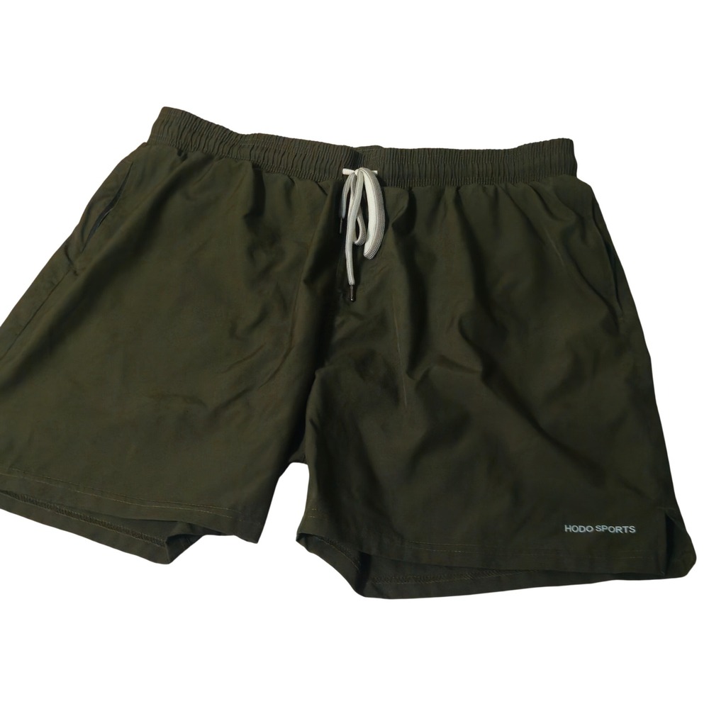 Hodo Sports Swim Trunks Men XXL Olive Green Athletic Board Shorts‎ Stretch